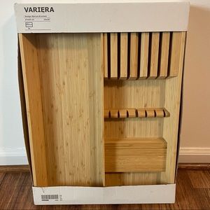Ikea Brand Variera Bamboo Silverwear Drawer Organizer Kitchen Utensil Holder New